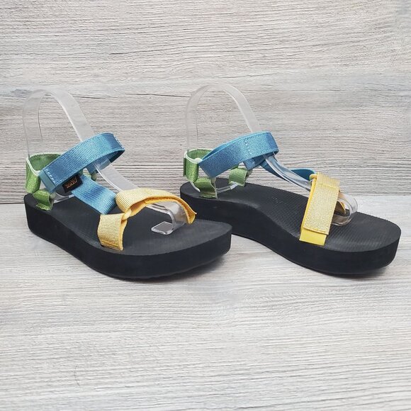Teva women's Midform Universal Sandal Metallic Blue Multi - Picture 1 of 11